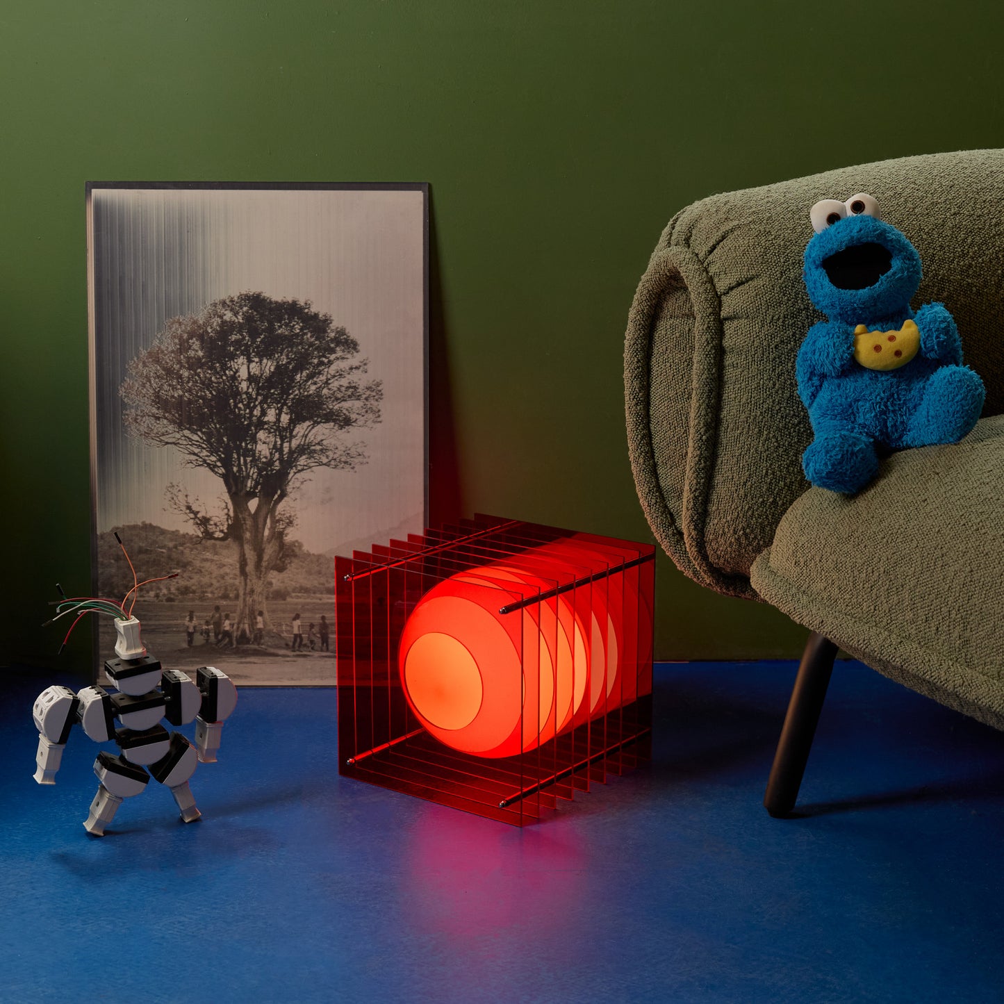 Lớp big square in red acrylic